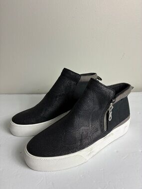 KEDS Womens Black Ankle Sneakers Side Zip Casual Athletic NEW